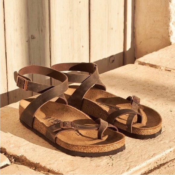 NWT Birkenstock Yara Habana brown leather Women’s size 38 US 7-7.5 sandals - Picture 3 of 7